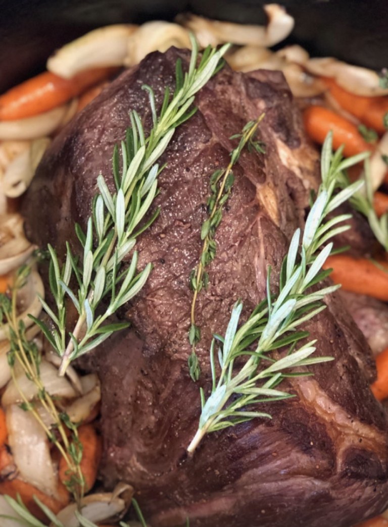 L2 Ranch grass-fed chuck roast with rosemary
