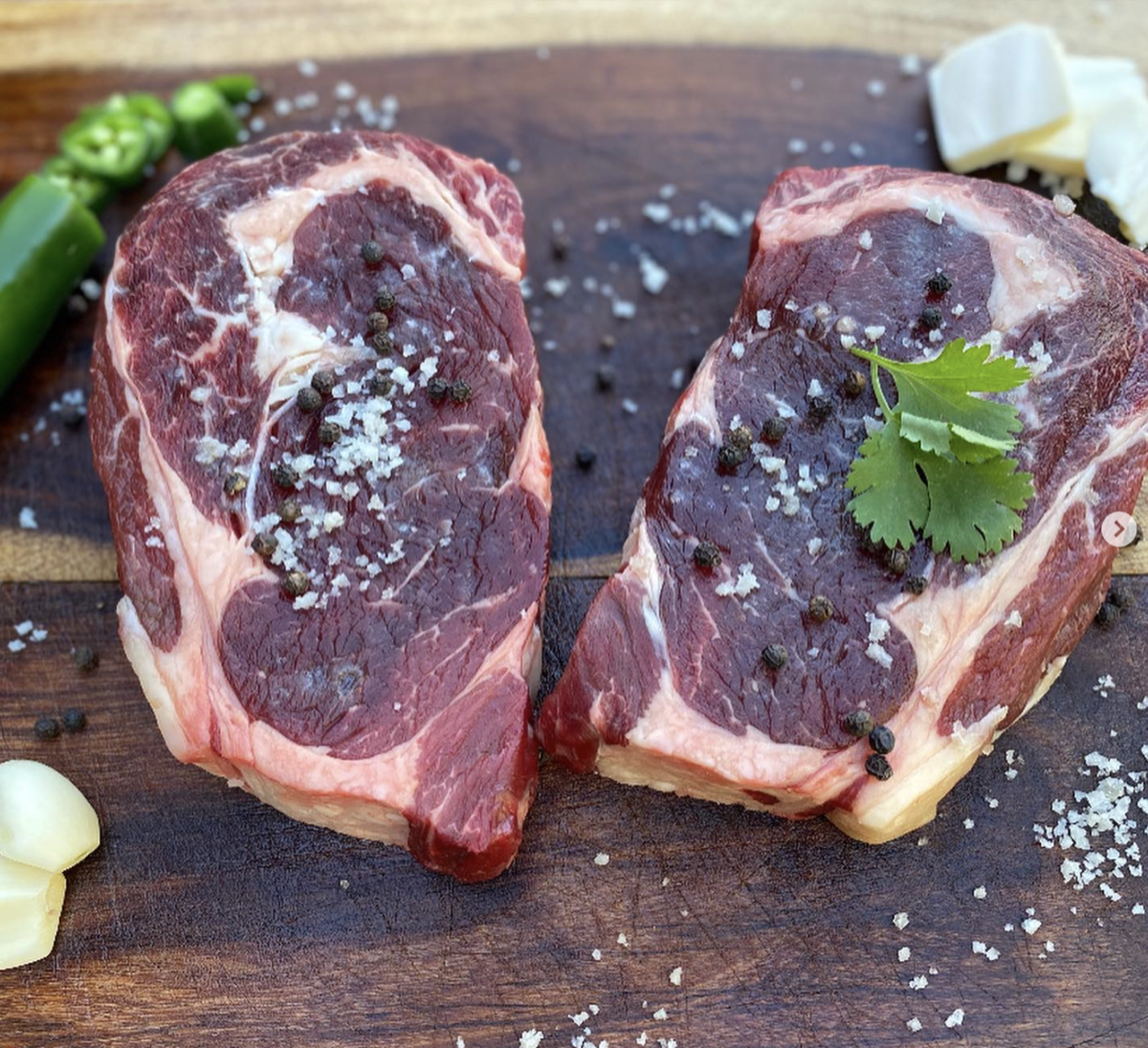 L2 Ranch grass-fed ribeye steaks